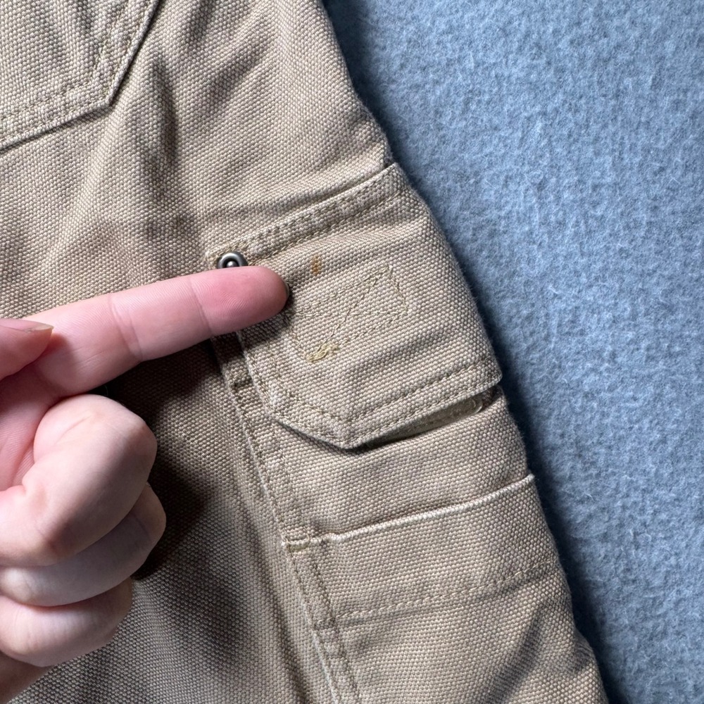 Duluth Trading Co Fire Hose Cargo Pants Mens 42x32 Tan Cotton Canvas Workwear - Picture 3 of 9